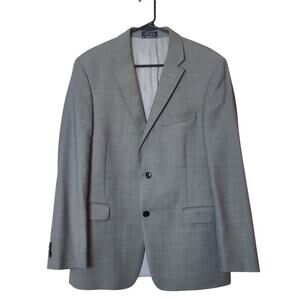Tommy Hilfiger 100% Wool Light Gray Two Button Suit Jacket 42 Sport Coat Blazer